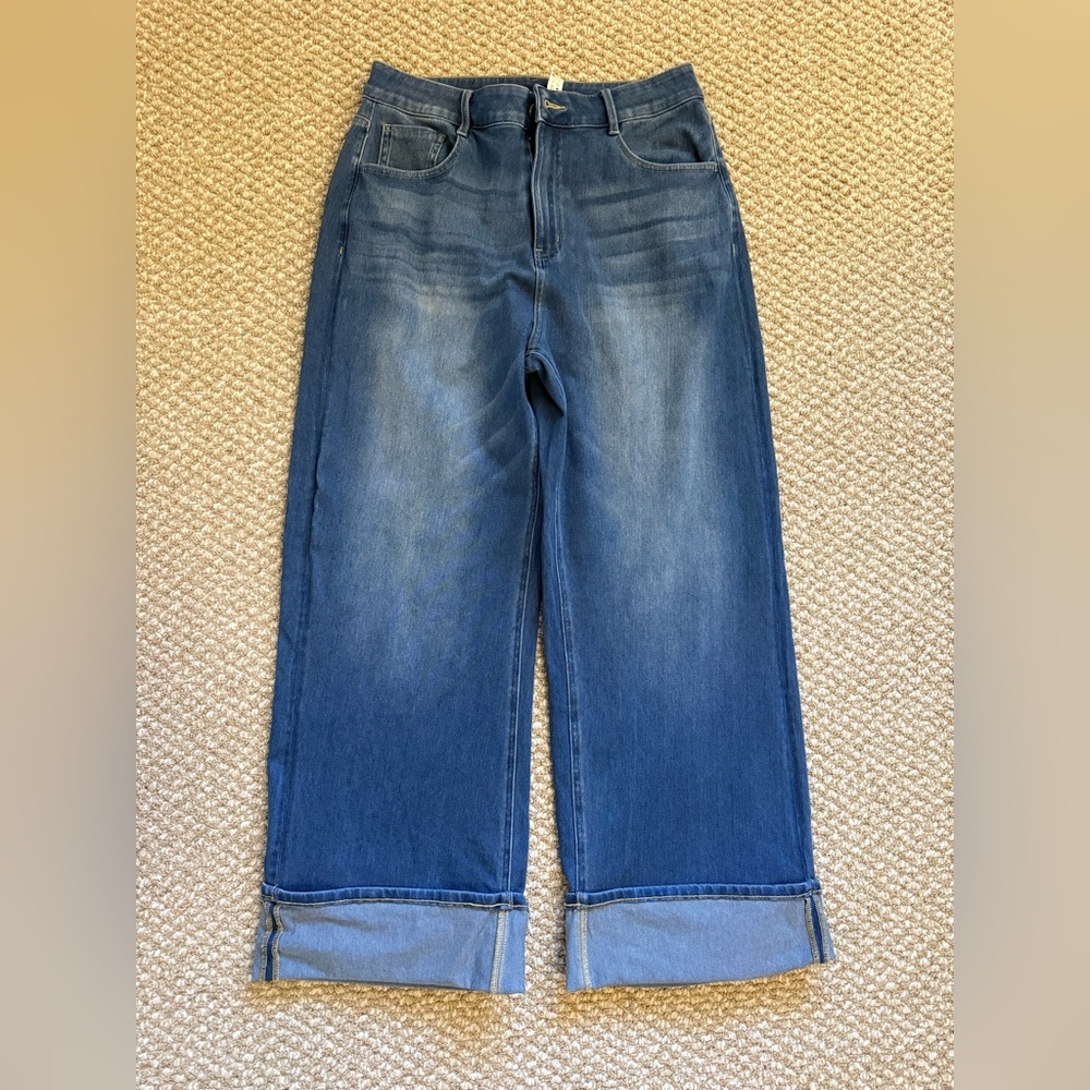 Halara Women's Blue Wide-Leg Jeans